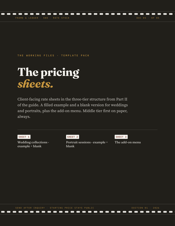 The pricing sheets.