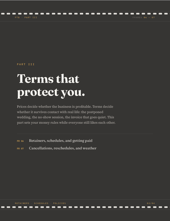 Terms that protect you.