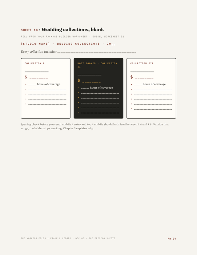 Rate sheet, blank